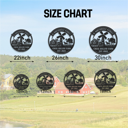 Custom Windmill Farm Sign, Custom Metal Farm Sign, Windmill Wall Decor, Farmhouse Decor, Custom Family Name Sign, Farmer Gift