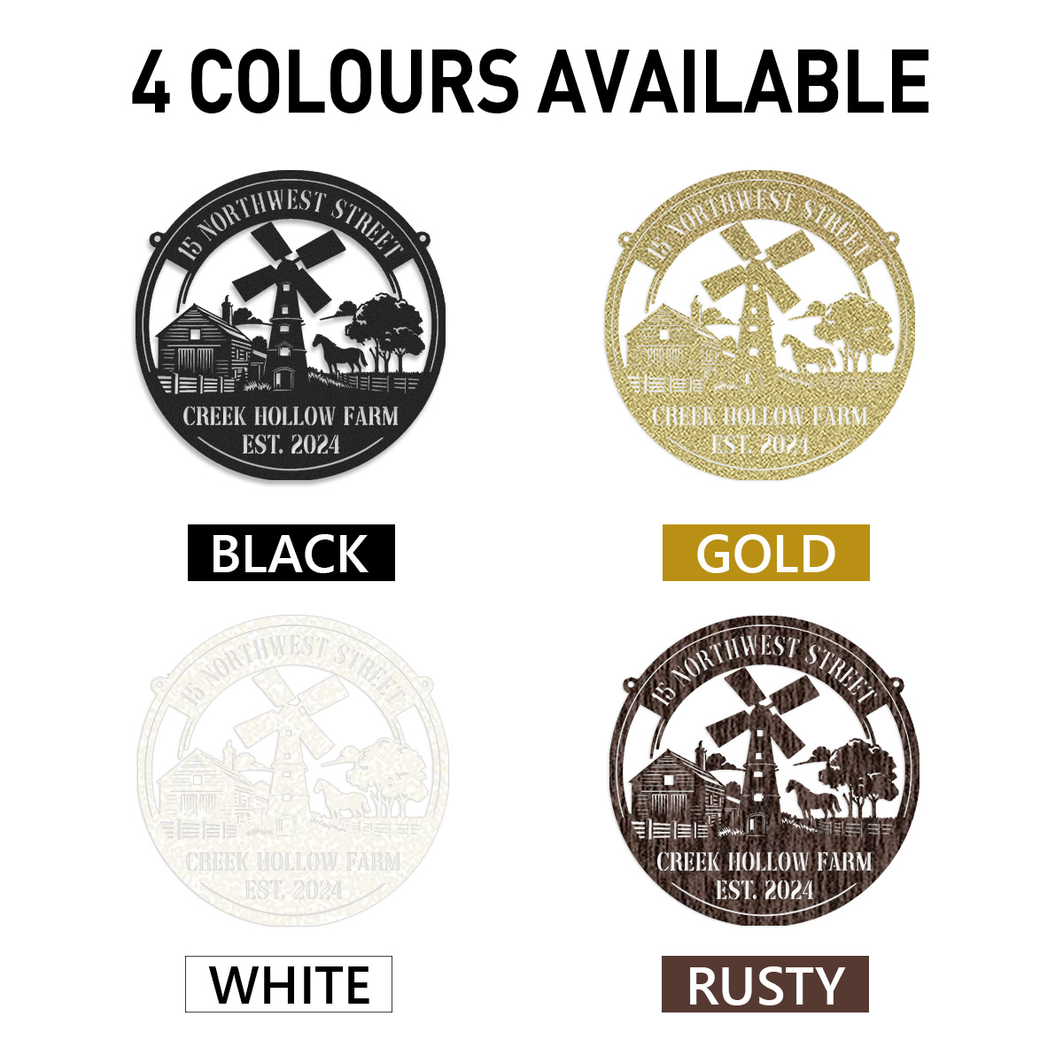 Custom Windmill Farm Sign, Custom Metal Farm Sign, Windmill Wall Decor, Farmhouse Decor, Custom Family Name Sign, Farmer Gift