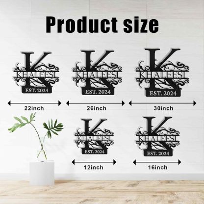 Custom Family Name Metal Sign, Split Letter Monogram Wall Decor, Perfect for Wedding Gifts-MetalsignX