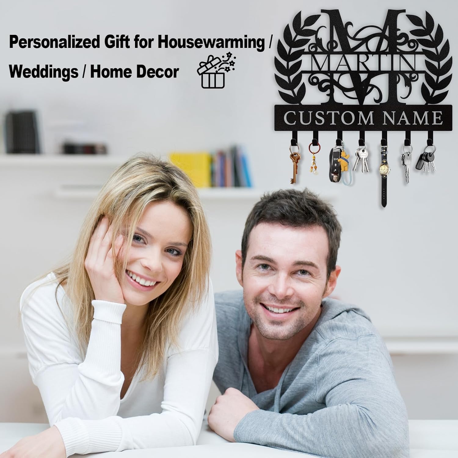 Personalized Key Holder on Wall, Custom Key Hanger Wall Mount with Name-MetalsignX