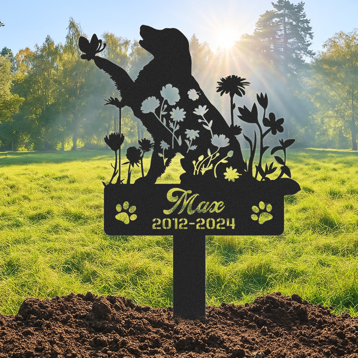 Personalized Dog Memorial Stake, Golden Retriever Memorial, Loss of Dog Gift, Golden Retriever Metal Grave Marker