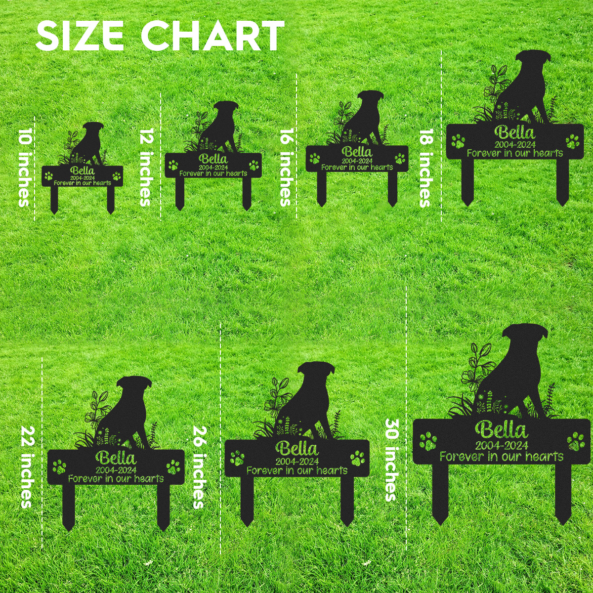 Custom Pet Memorial Garden Stake, Personalized Golden Retriever Silhouette Grave Marker with Name and Years, Outdoor Tribute Sign for Beloved Pets