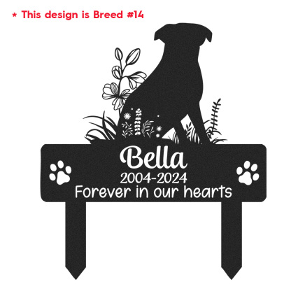 Custom Pet Memorial Garden Stake, Personalized Golden Retriever Silhouette Grave Marker with Name and Years, Outdoor Tribute Sign for Beloved Pets