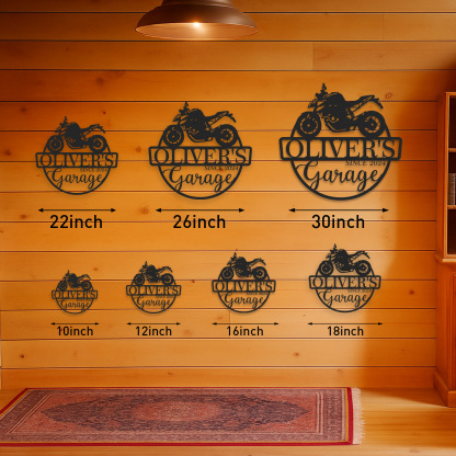 Custom Sport Motorcycle Garage Sign, Personalized Metal Garage Wall Art with Name and Year, Gift for Biker, Mechanic, or Motorcycle Lover