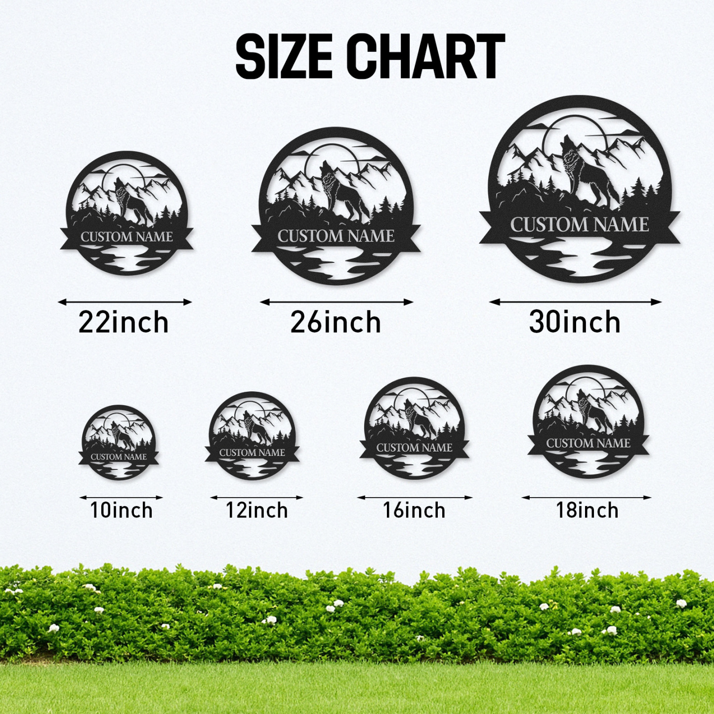 Wolf Metal Sign, Custom Cabin Wall Decor, Personalized Howling Wolf Wilderness Art