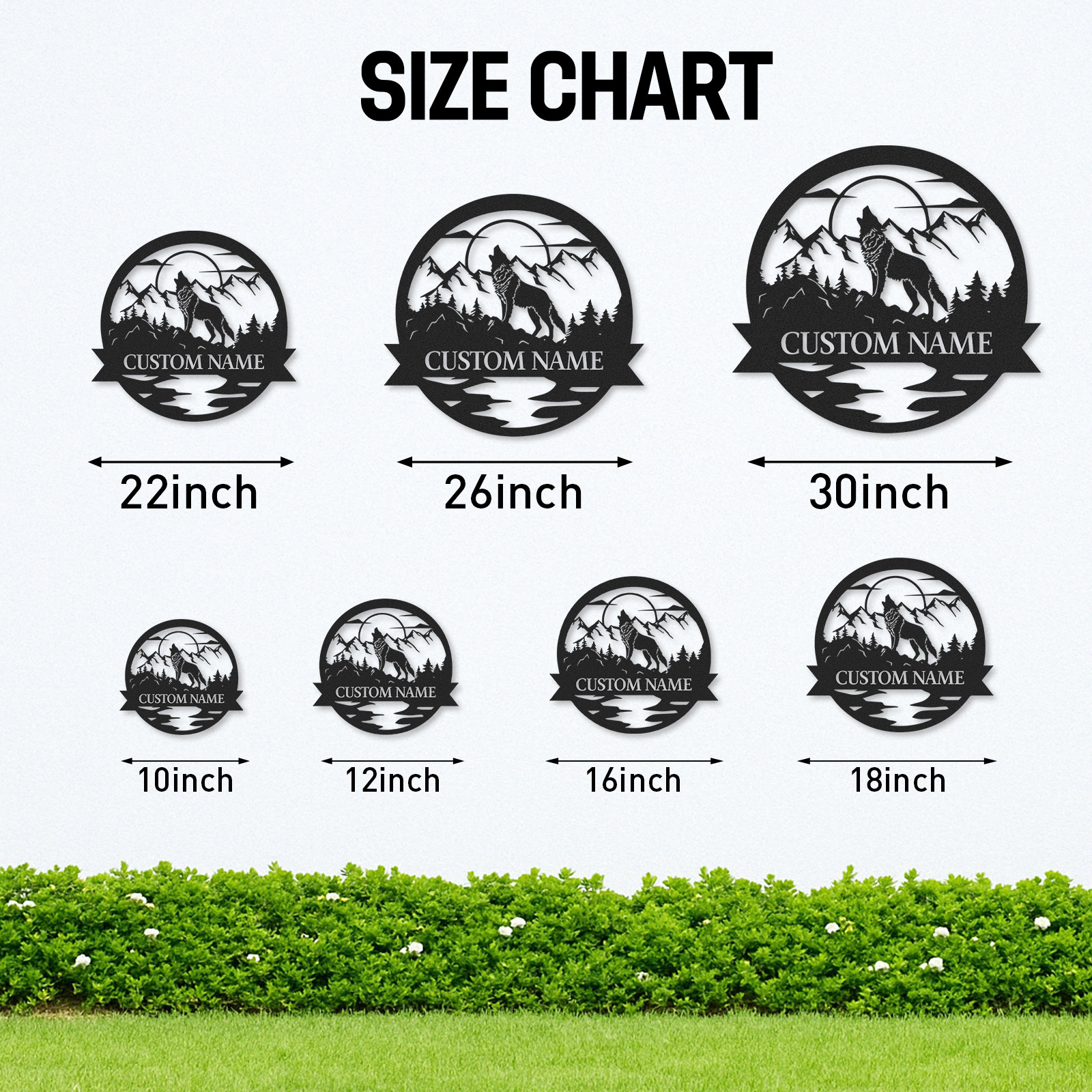 Wolf Metal Sign, Custom Cabin Wall Decor, Personalized Howling Wolf Wilderness Art