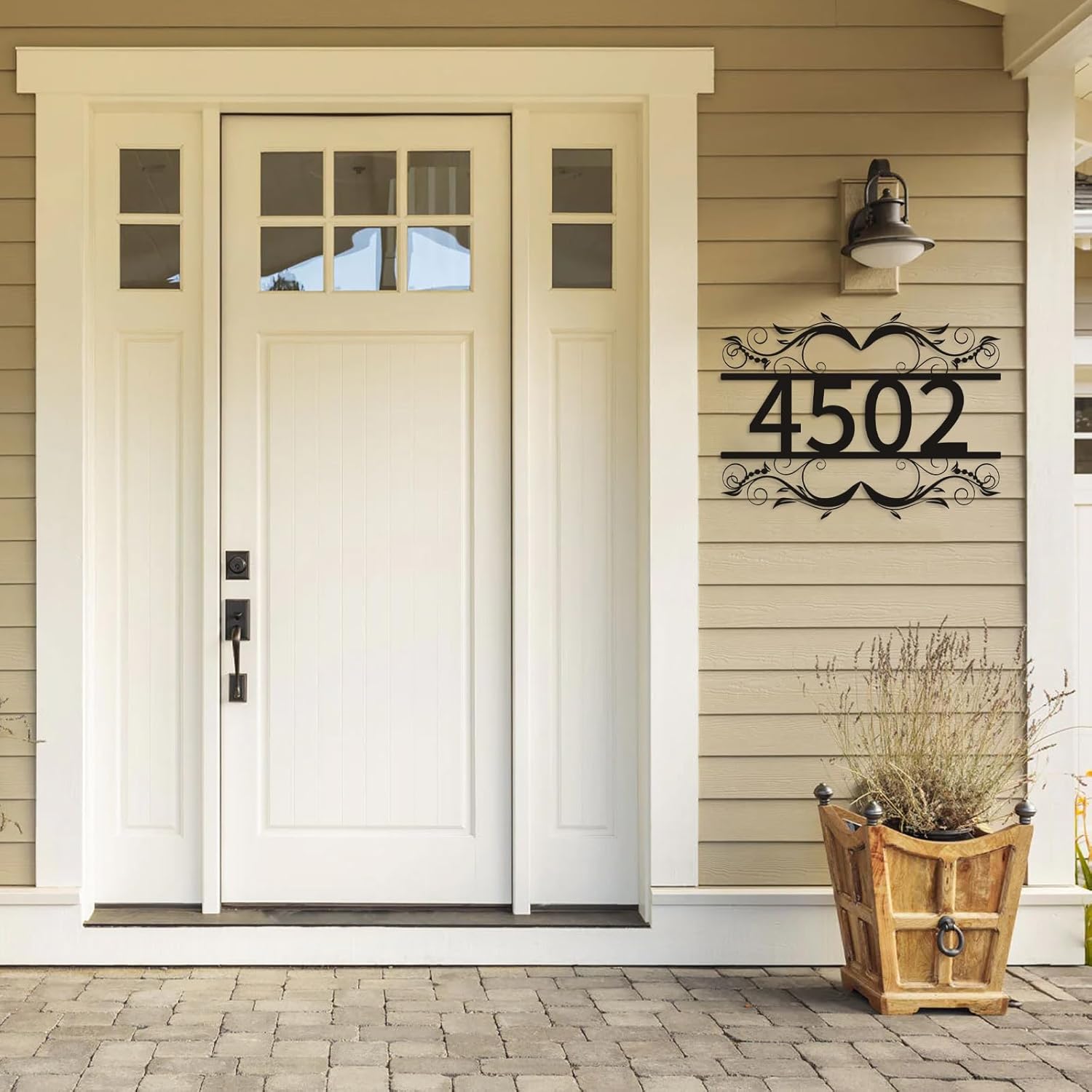 Personalized House Number Metal Sign, Metal Address Sign, House Warming Gift, Front Door Sign, Wedding Date Sign-MetalsignX