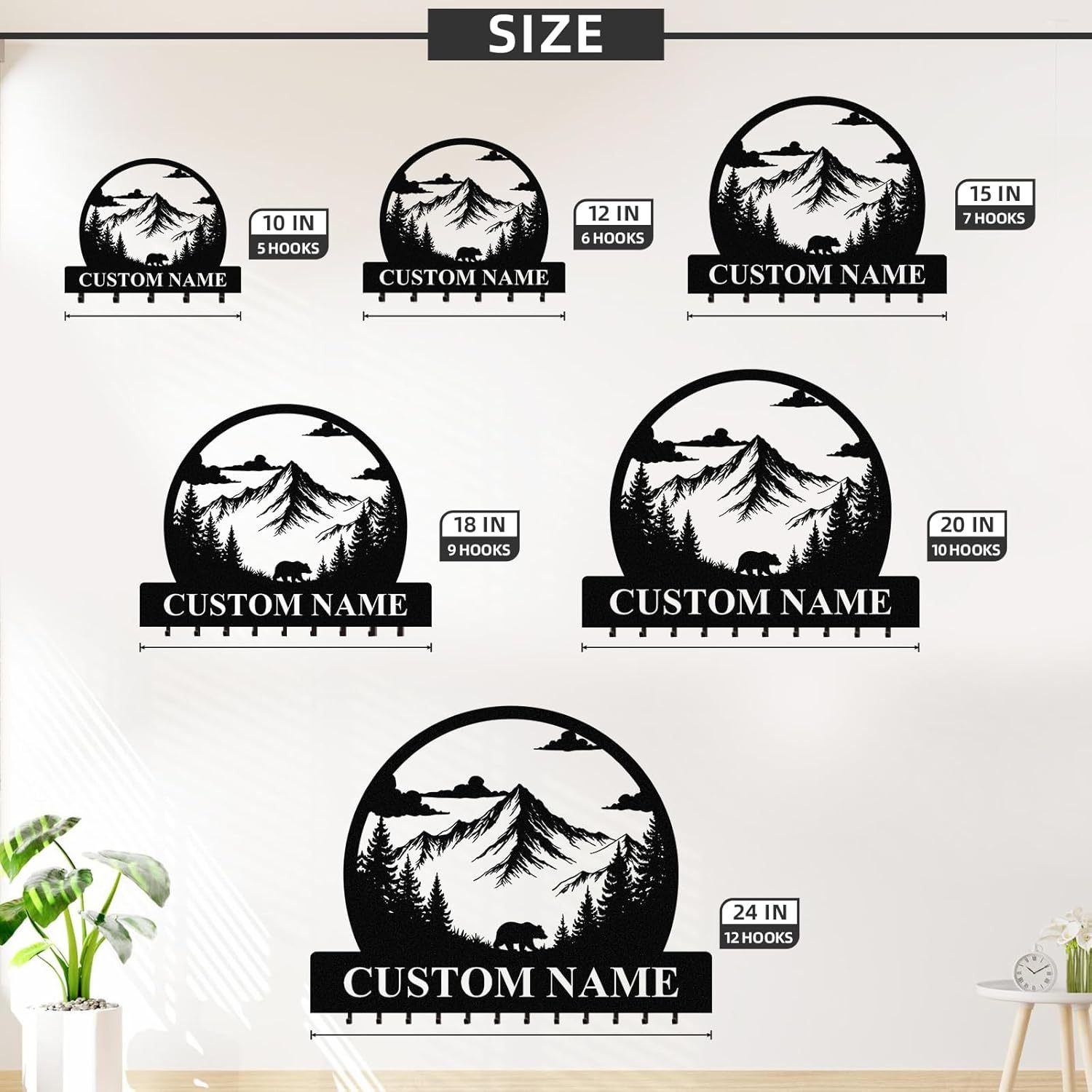 Personalized Key Holder for Wall, Custom Camping Wall Key Hooks with Name-MetalsignX