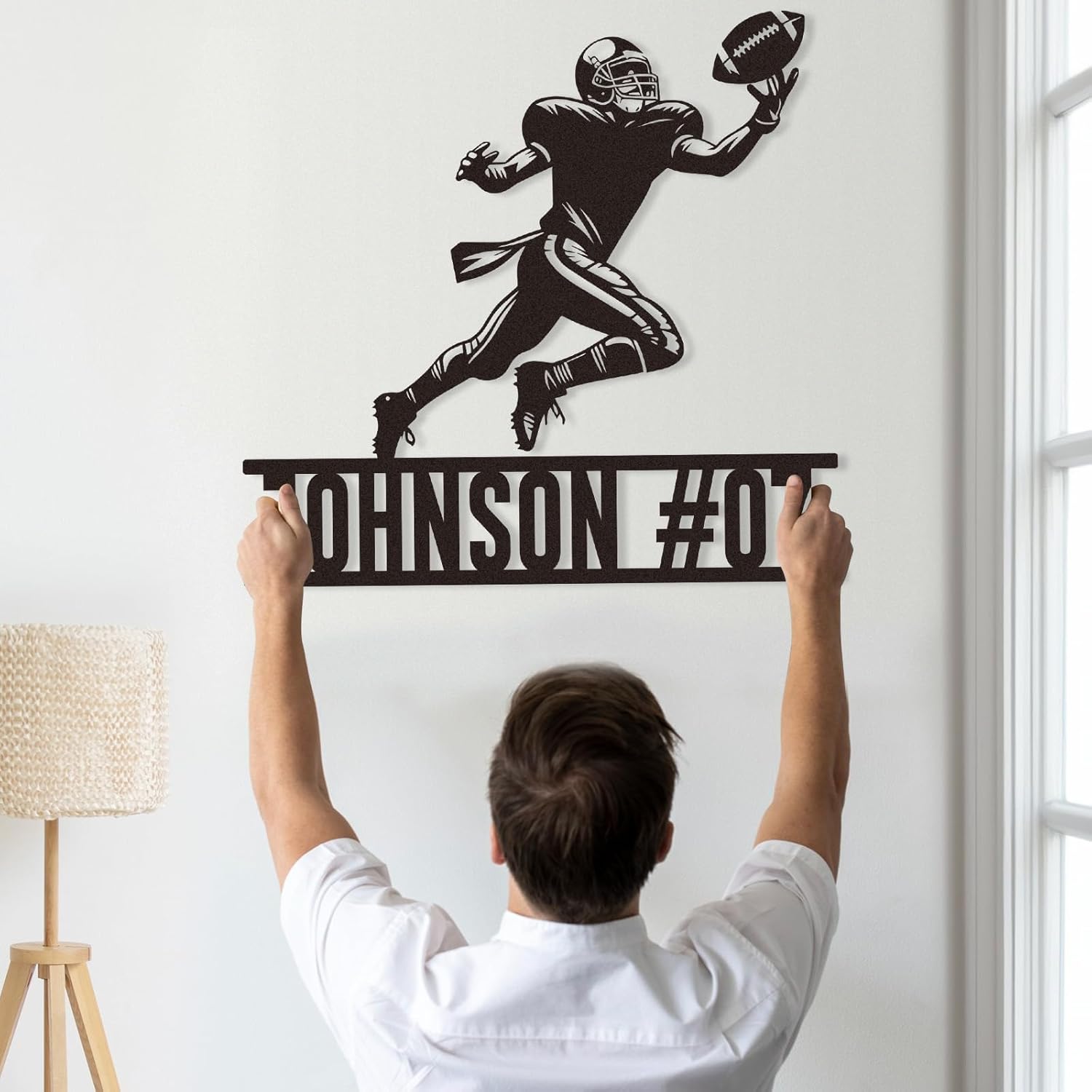 Personalized Football Metal Sign, Metal Signs Customized, Custom Ball Football Metal Wall Art, Custom Signs Outdoor Metal, Custom Name Sign Football Room Decor for Boys