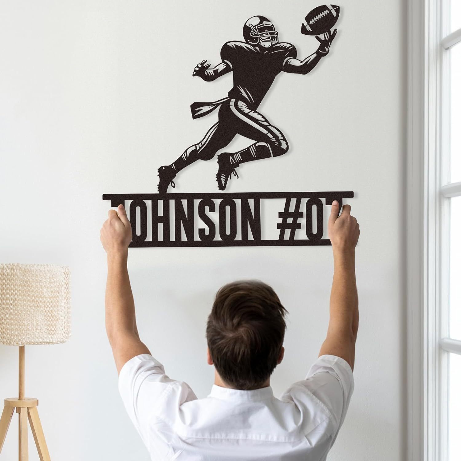 Personalized Football Metal Sign, Metal Signs Customized, Custom Ball Football Metal Wall Art, Custom Signs Outdoor Metal, Custom Name Sign Football Room Decor for Boys