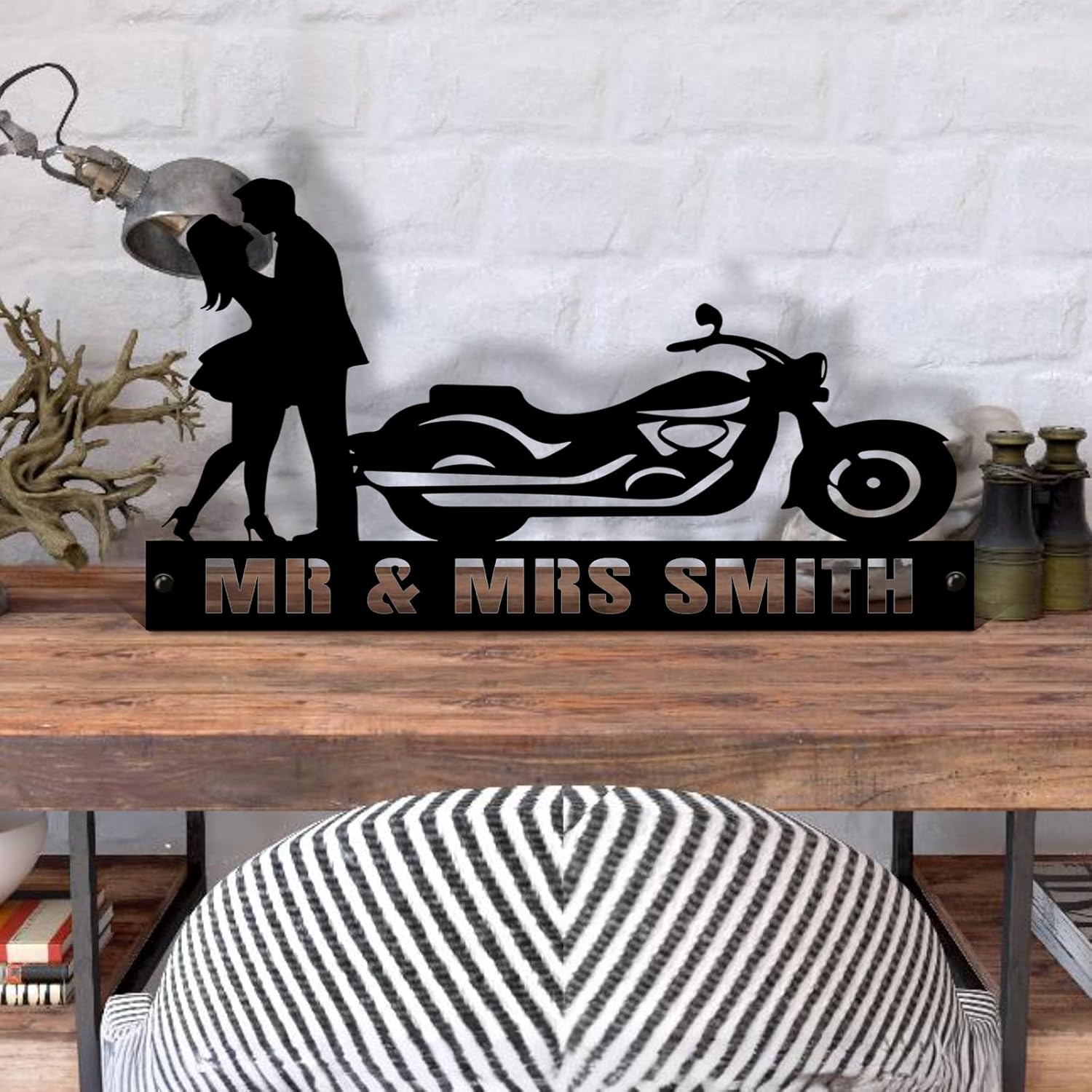  Custom Family Name Plate for Desk, Metal Sign Name Tags, Personalized Desk Accessories-MetalsignX