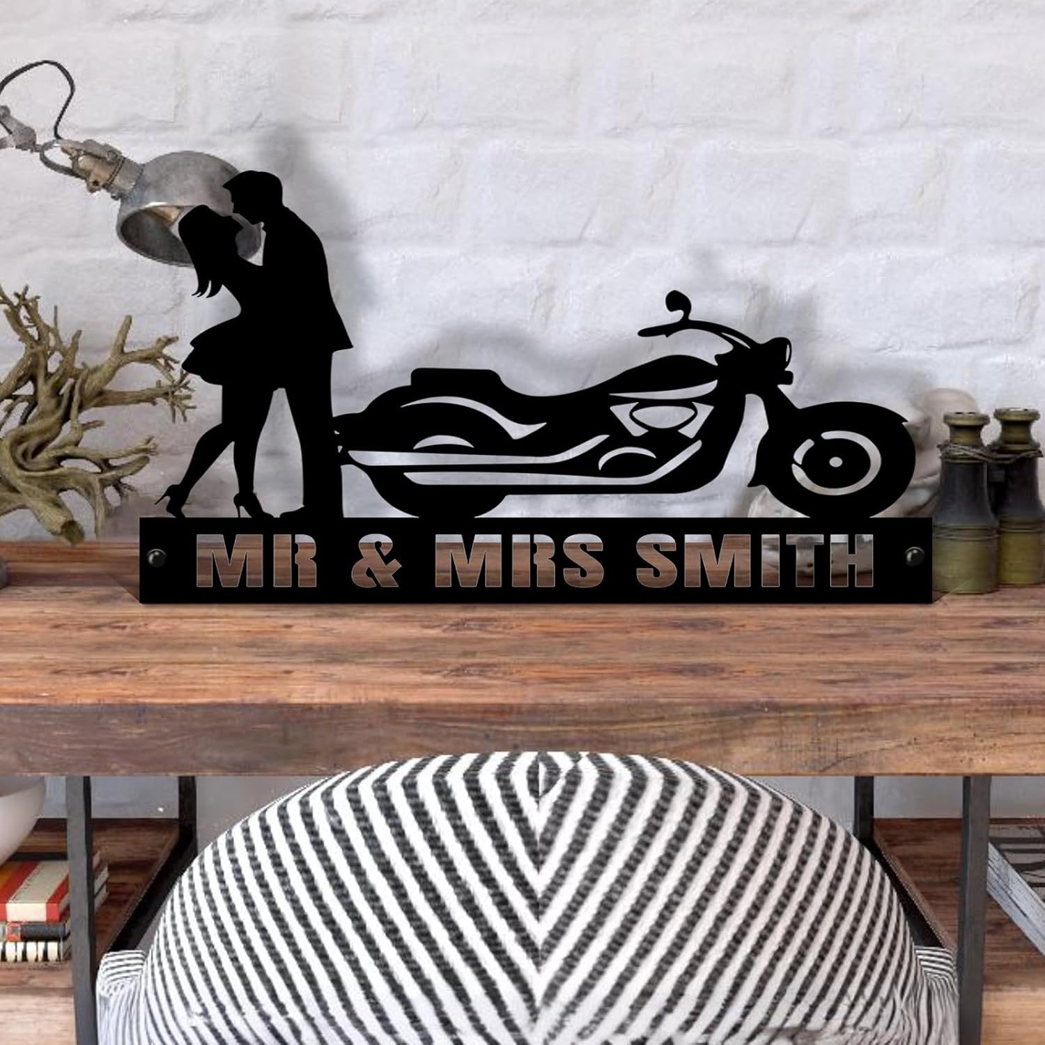  Custom Family Name Plate for Desk, Metal Sign Name Tags, Personalized Desk Accessories-MetalsignX