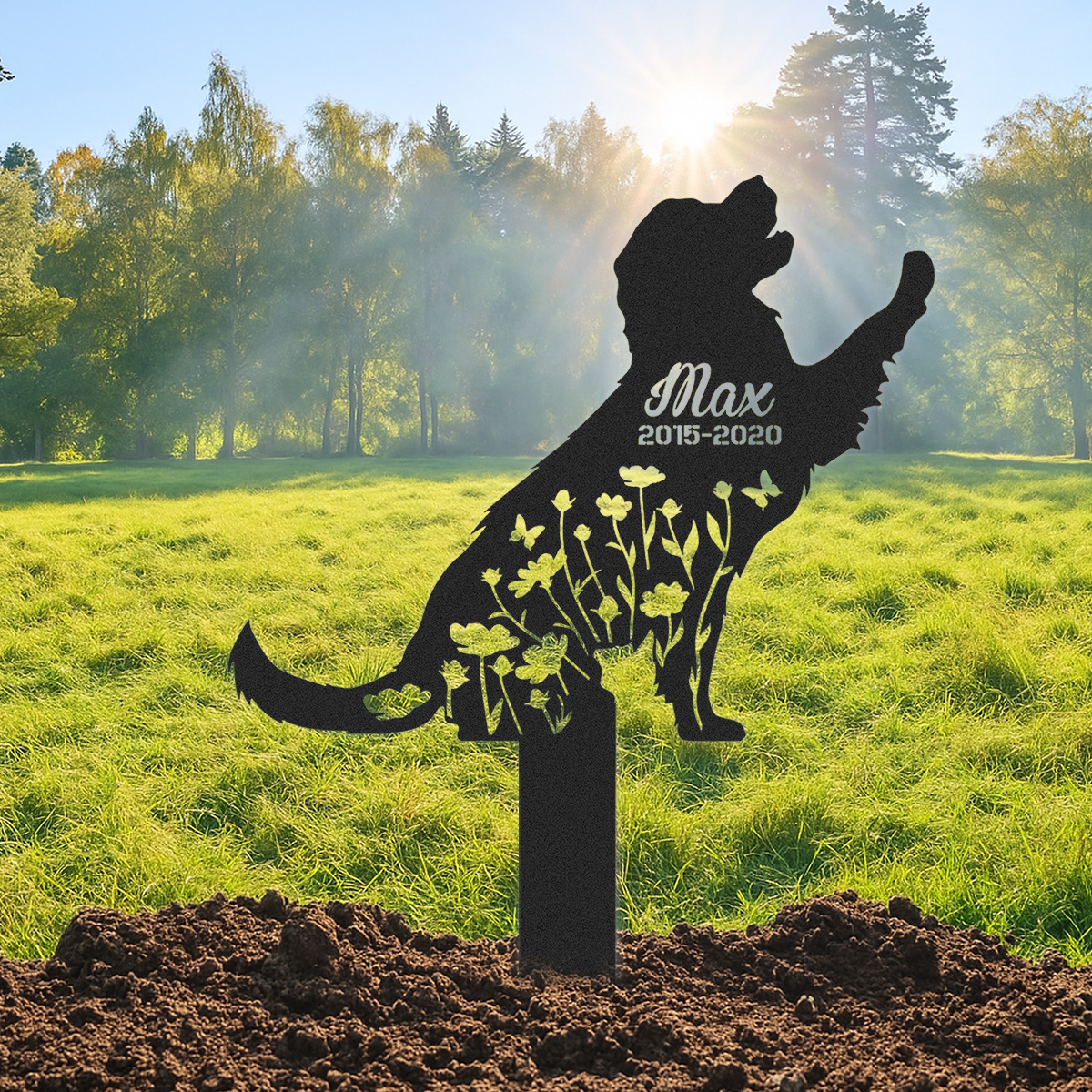 Custom Dog Breed Memorial Stake, Personalized Dog Garden Stake Sign, Pet Loss Gift, Dog Breed Sign, Metal Stake, Dog Grave Marker