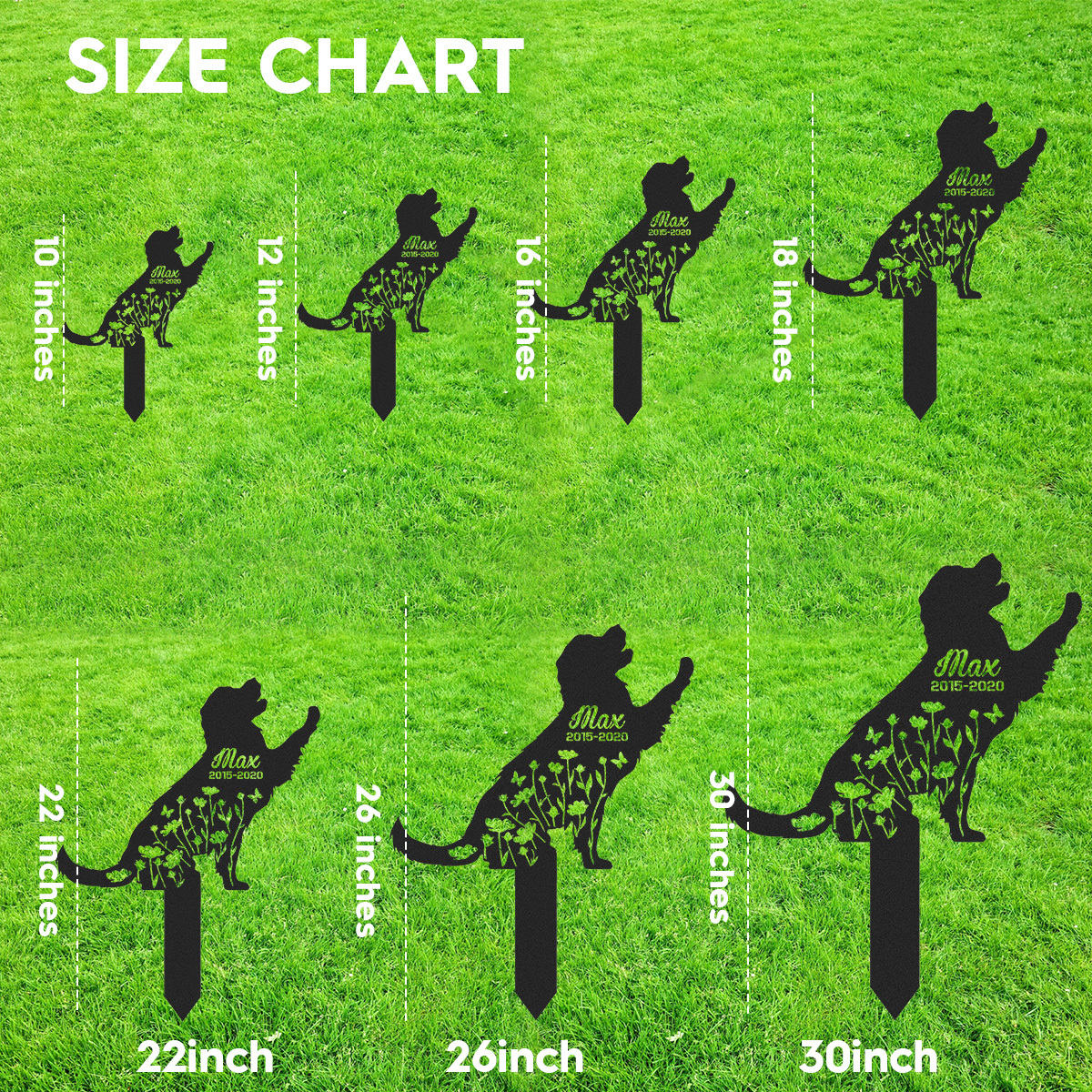 Custom Dog Breed Memorial Stake, Personalized Dog Garden Stake Sign, Pet Loss Gift, Dog Breed Sign, Metal Stake, Dog Grave Marker