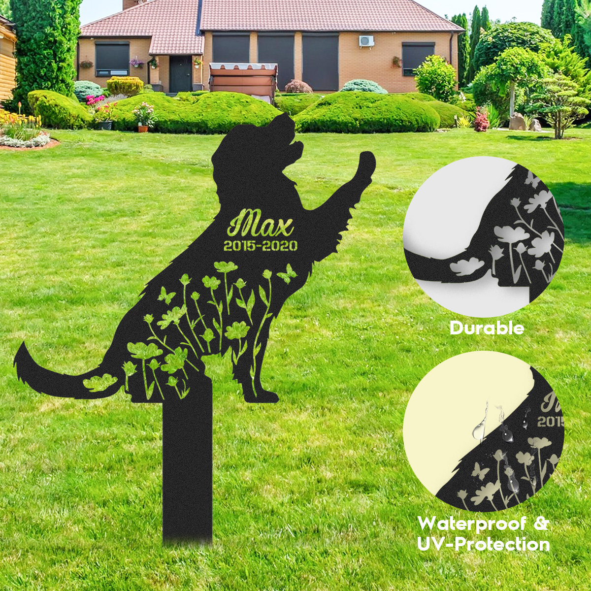 Custom Dog Breed Memorial Stake, Personalized Dog Garden Stake Sign, Pet Loss Gift, Dog Breed Sign, Metal Stake, Dog Grave Marker