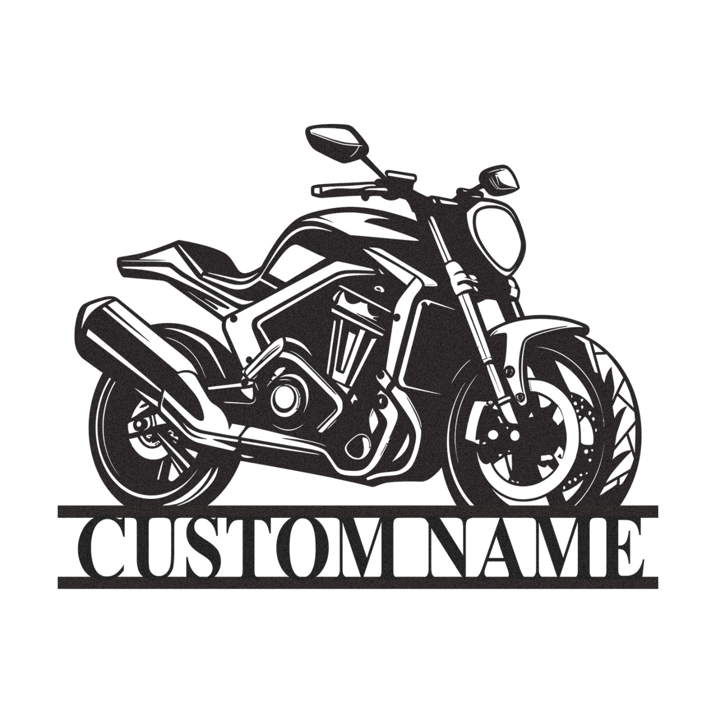 Custom Modern Motorcycle Metal Sign, Personalized Sport Bike Wall Art with Name, Garage Decor for Biker, Mechanic, or Racing Fan Gift