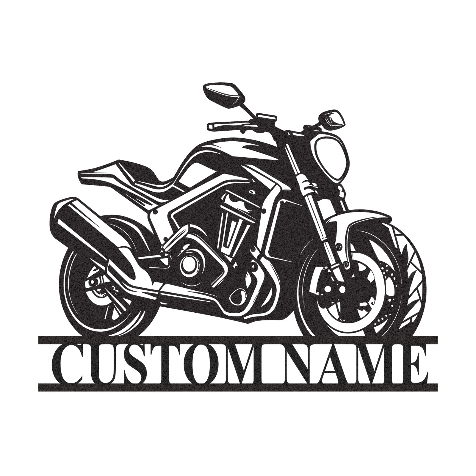 Custom Modern Motorcycle Metal Sign, Personalized Sport Bike Wall Art with Name, Garage Decor for Biker, Mechanic, or Racing Fan Gift