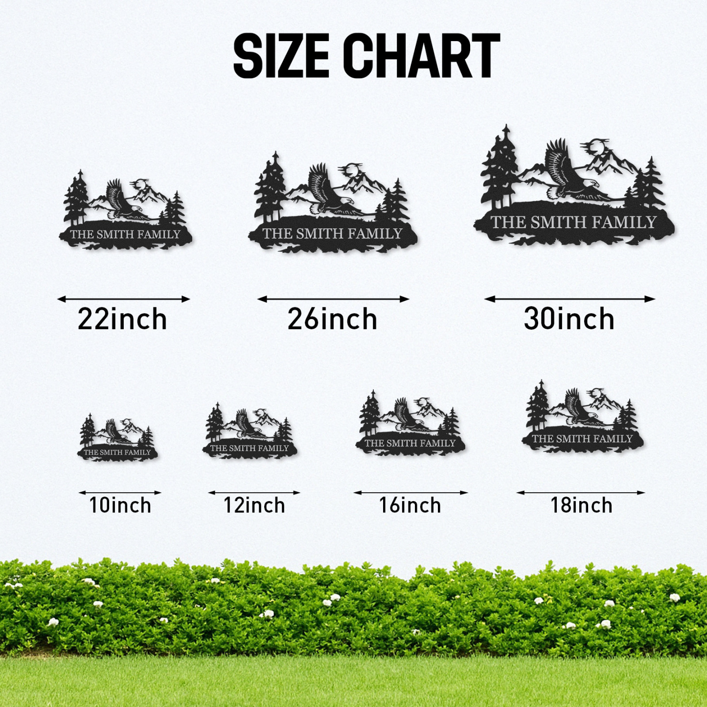 Eagle Metal Sign, Custom Family Name Wall Art for Cabin Mountain Lodge Decor