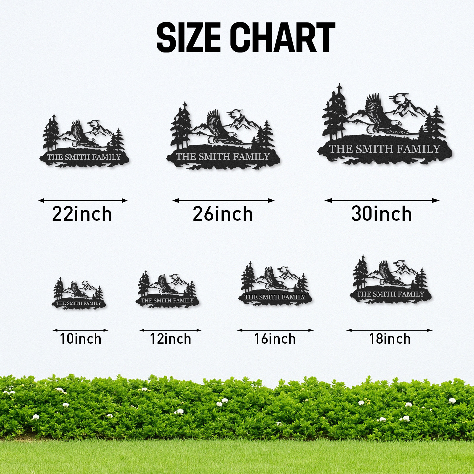 Eagle Metal Sign, Custom Family Name Wall Art for Cabin Mountain Lodge Decor