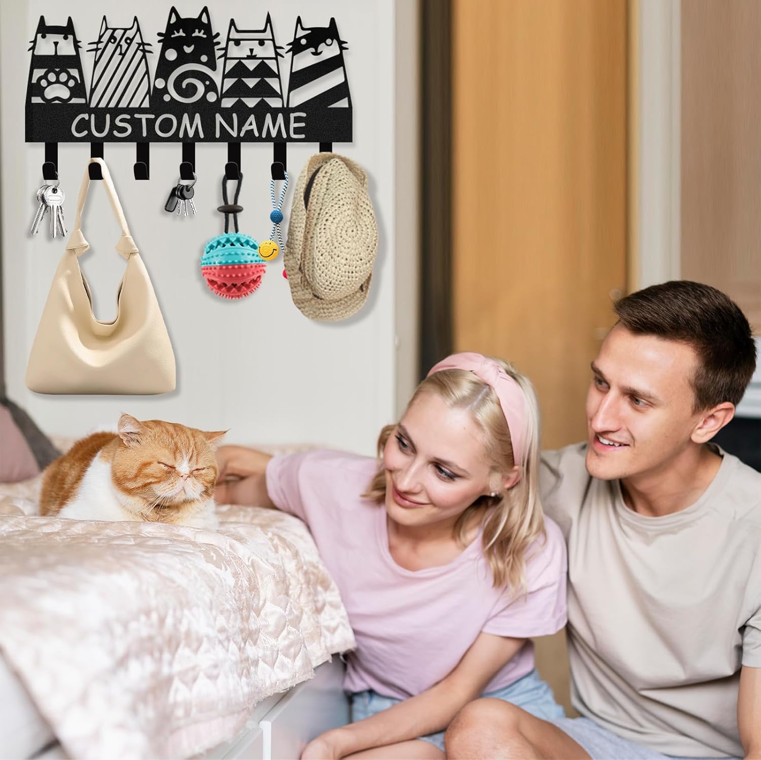 Custom Dog Leash Holder for Wall, Custom Metal Key Holder Wall Mount-MetalsignX