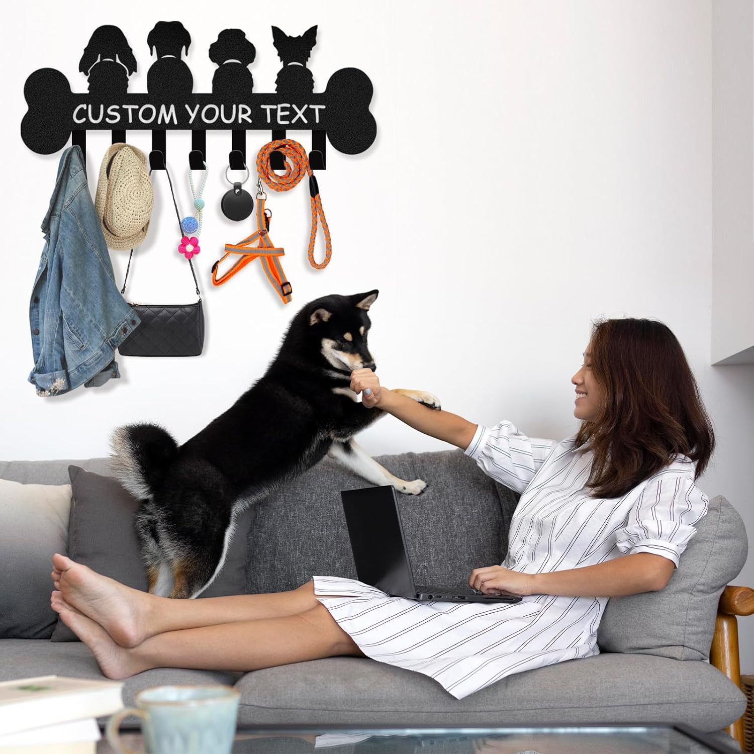 Custom Dog Leash Holder for Wall, Custom Metal Key Holder Wall Mount-MetalsignX