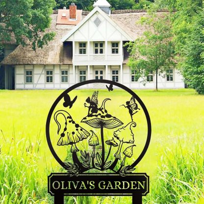 Handcrafted Fairy Garden Stake , Rustic Metal Sign for Magical Yard Spaces-MetalsignX