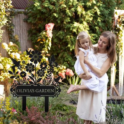 Personalized Garden Name Sign, Custom Sign Outdoor Metal,  Gardening Decor Gifts for Gardeners-MetalsignX