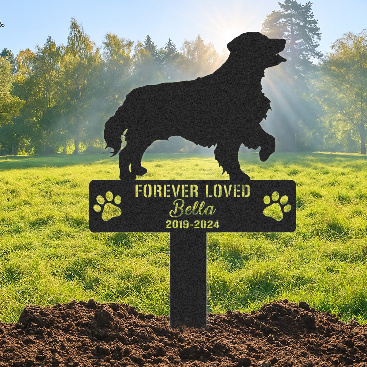 Custom Golden Labrador Retriever Metal Memorial Garden Stake Personalized Pet Grave Marker Name Sign Remembrance Stake Decor Lab Dog Loss