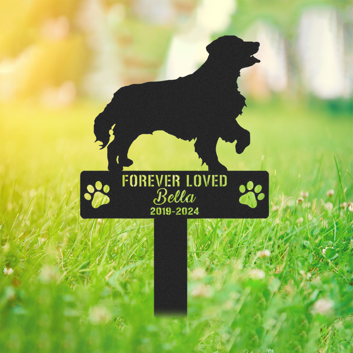 Custom Golden Labrador Retriever Metal Memorial Garden Stake Personalized Pet Grave Marker Name Sign Remembrance Stake Decor Lab Dog Loss