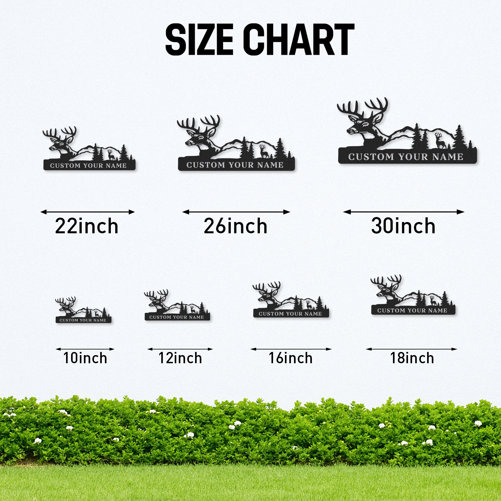 Deer Metal Wall Sign, Custom Forest Mountain Scene for Cabin or Hunting Lodge Decor