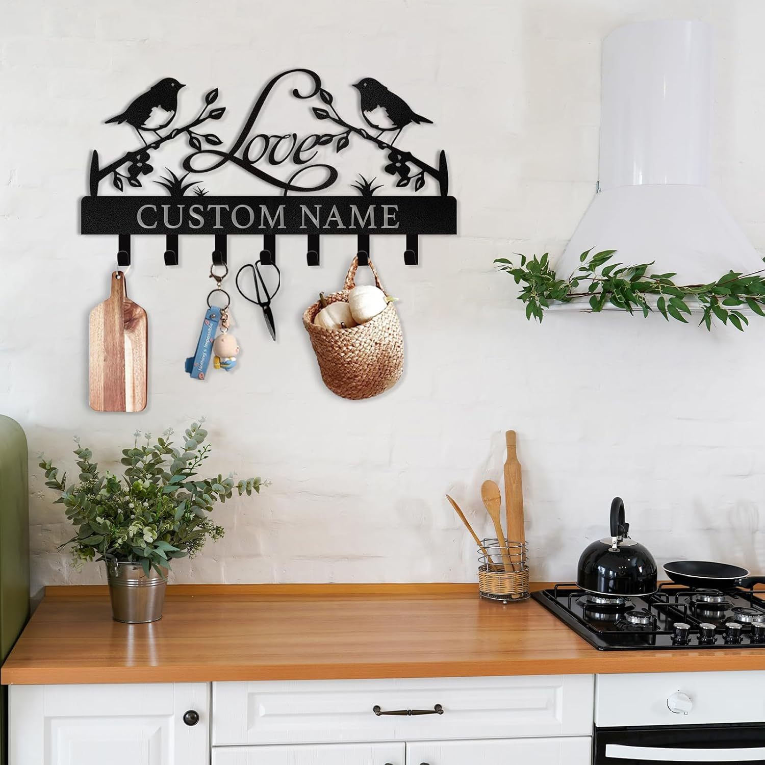 Personalized Key Holder Wall Mount, Wedding Housewarming Gift-MetalsignX