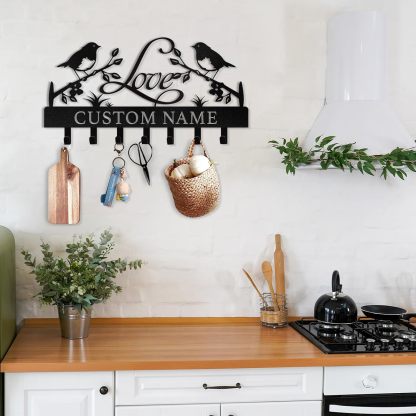 Personalized Key Holder Wall Mount, Wedding Housewarming Gift-MetalsignX