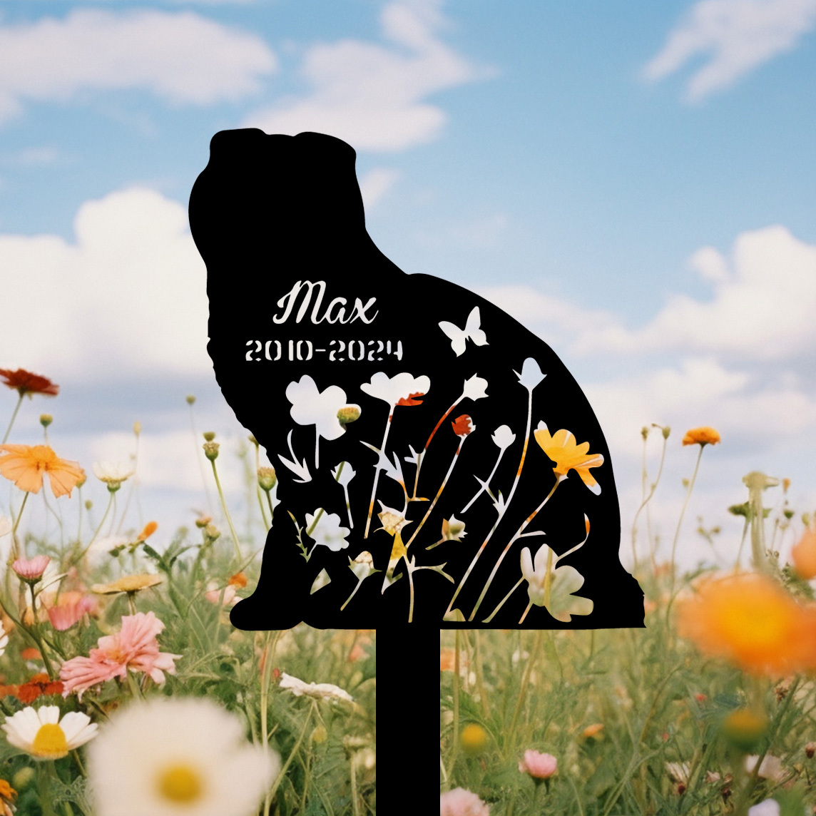 Custom Cat Memorial Stake, Cat Grave Marker, Cat Breed Metal Sign, Pet Memorial Gift, Cat Memorial Plaque