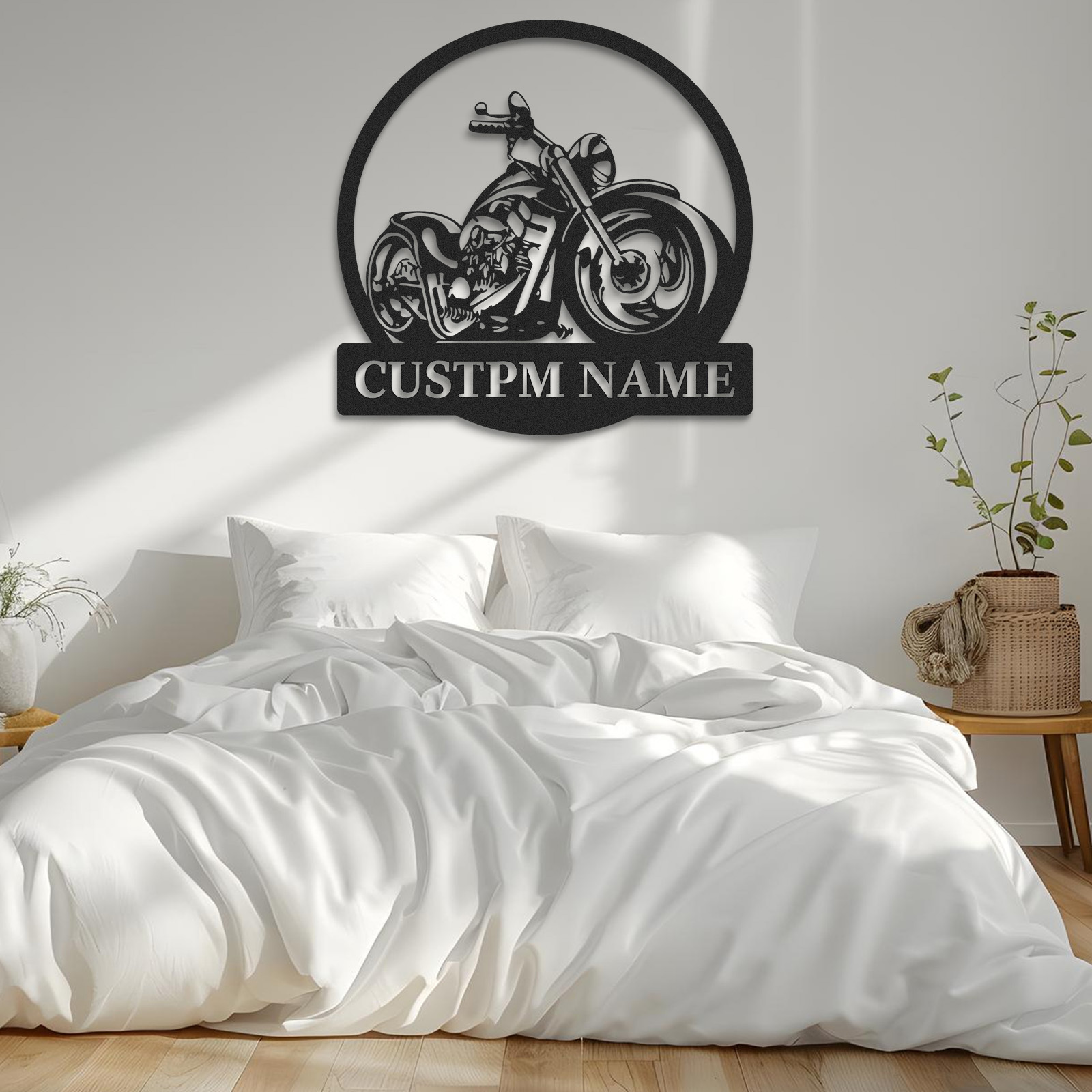 Custom Chopper Motorcycle Metal Wall Art, Personalized Garage Sign with Custom Name, Man Cave Decor, Motorbike Biker Gift for Dad or Husband