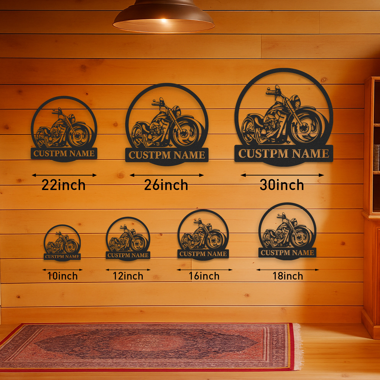 Custom Chopper Motorcycle Metal Wall Art, Personalized Garage Sign with Custom Name, Man Cave Decor, Motorbike Biker Gift for Dad or Husband