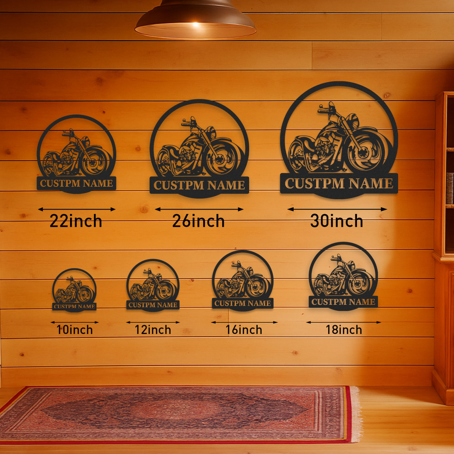 Custom Chopper Motorcycle Metal Wall Art, Personalized Garage Sign with Custom Name, Man Cave Decor, Motorbike Biker Gift for Dad or Husband