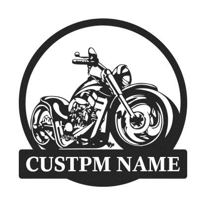 Custom Chopper Motorcycle Metal Wall Art, Personalized Garage Sign with Custom Name, Man Cave Decor, Motorbike Biker Gift for Dad or Husband