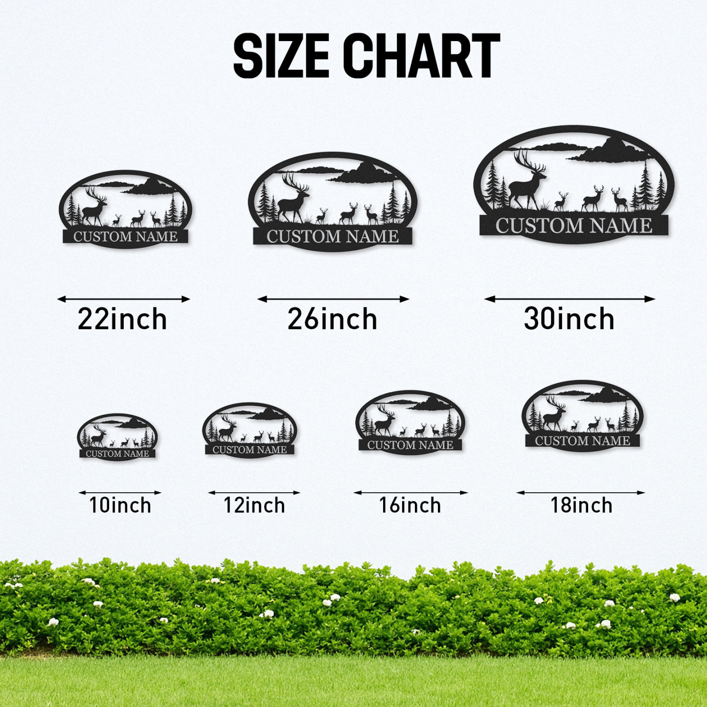 Deer Family Metal Sign Custom Name Plaque for Cabin Forest Lodge or Farmhouse Decor