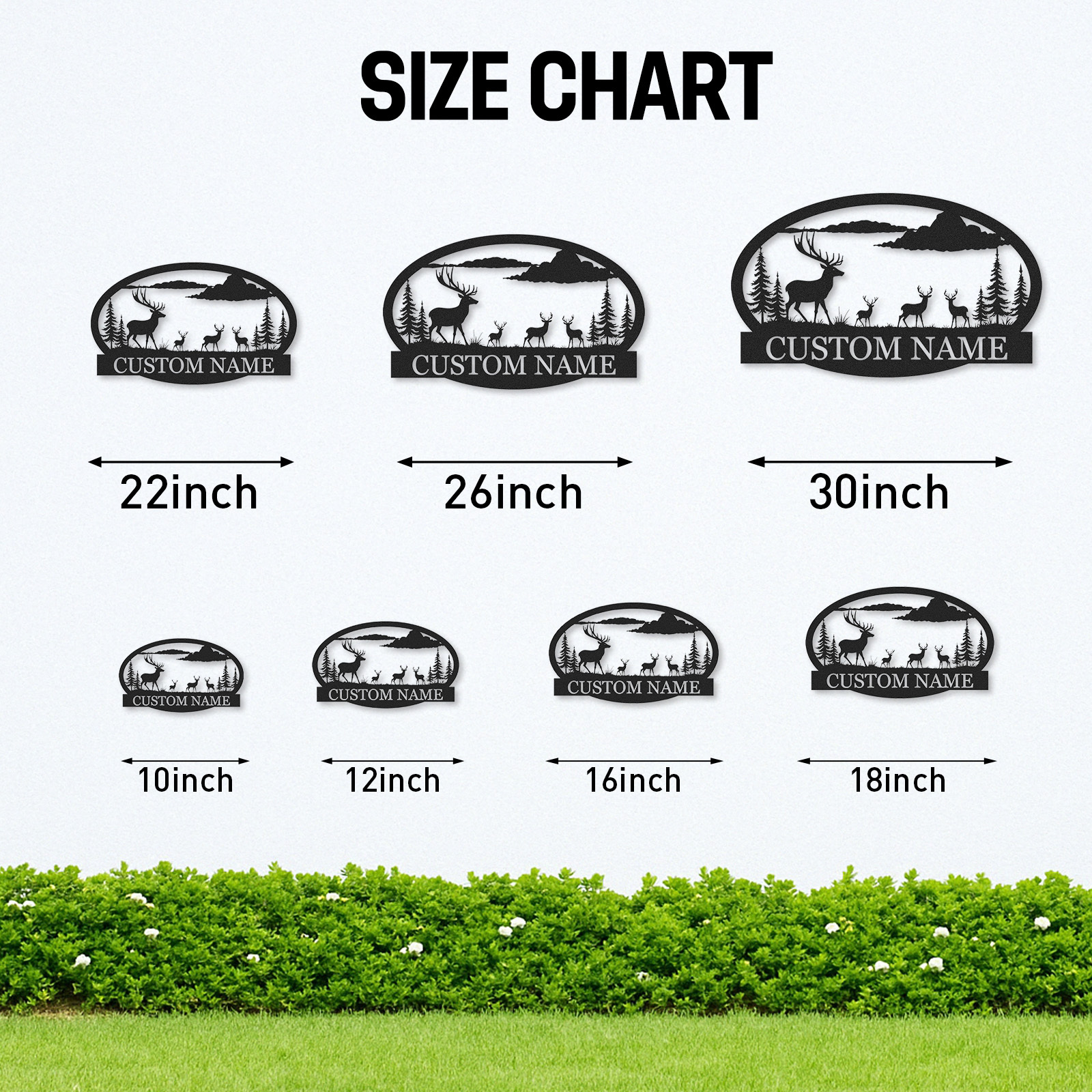 Deer Family Metal Sign Custom Name Plaque for Cabin Forest Lodge or Farmhouse Decor