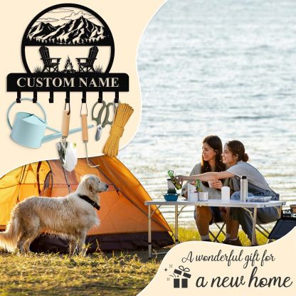 Personalized Key Holder for Wall, Custom Camping Wall Key Hooks with Name-MetalsignX