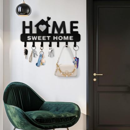 Personalized Key Holder for Wall, Custom Forest Deer Coat Rack Wall Hanging-MetalsignX