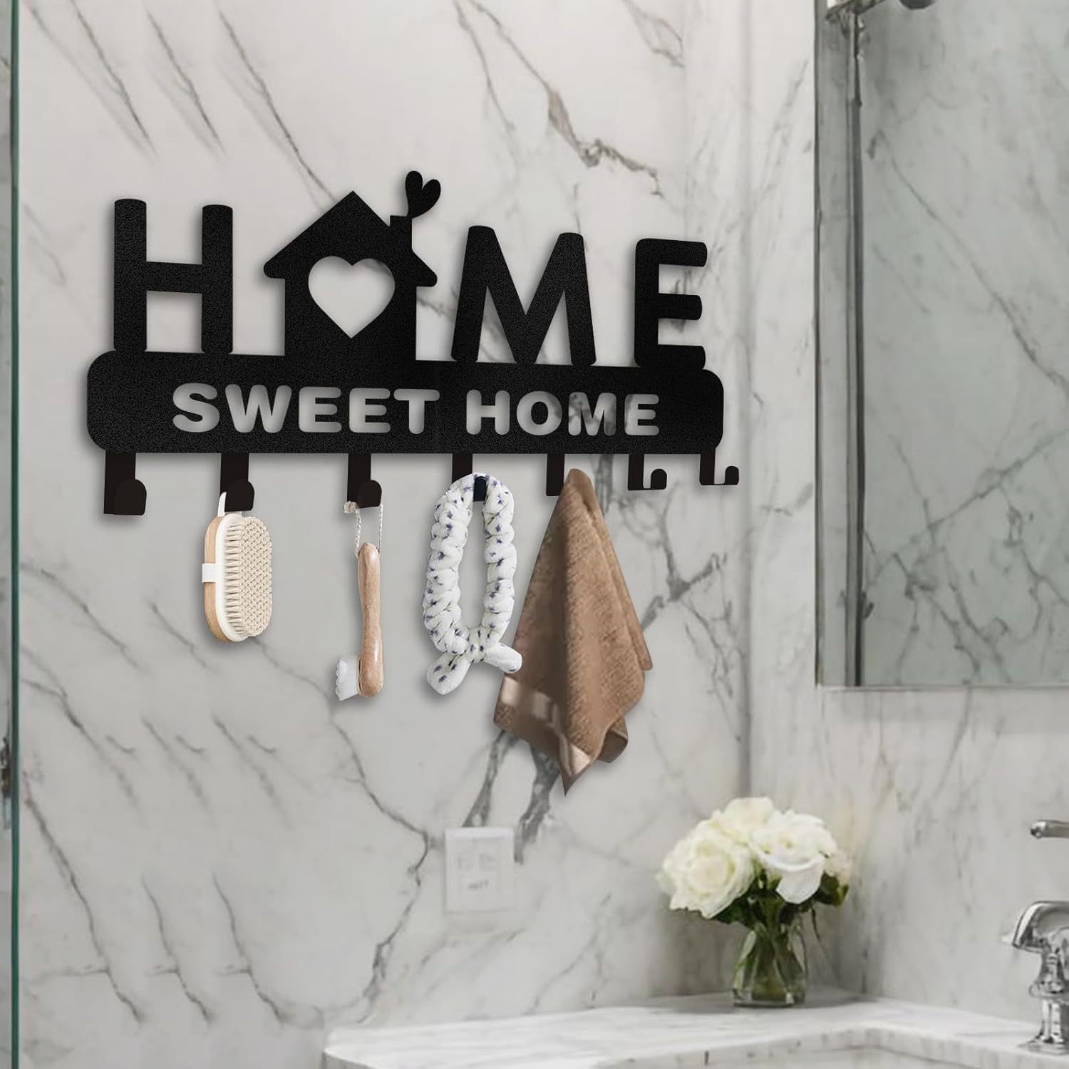 Personalized Key Holder for Wall, Custom Forest Deer Coat Rack Wall Hanging-MetalsignX