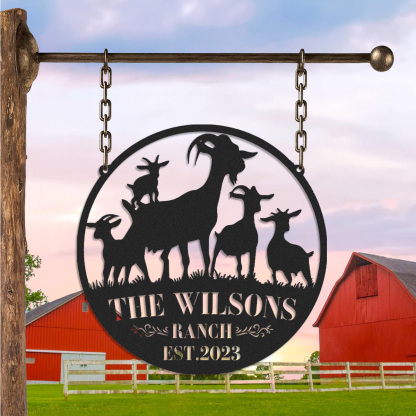 Custom Goat Metal Sign, Goat Metal Wall Art, Goat Farm Sign, Ranch/ Barn Sign, Farmhouse Wall Decor, Farmer Gift