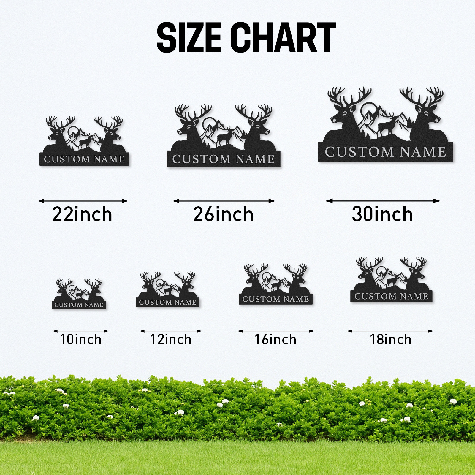 Personalized Deer Trio Metal Sign Custom Name for Forest Retreat or Family Cabin