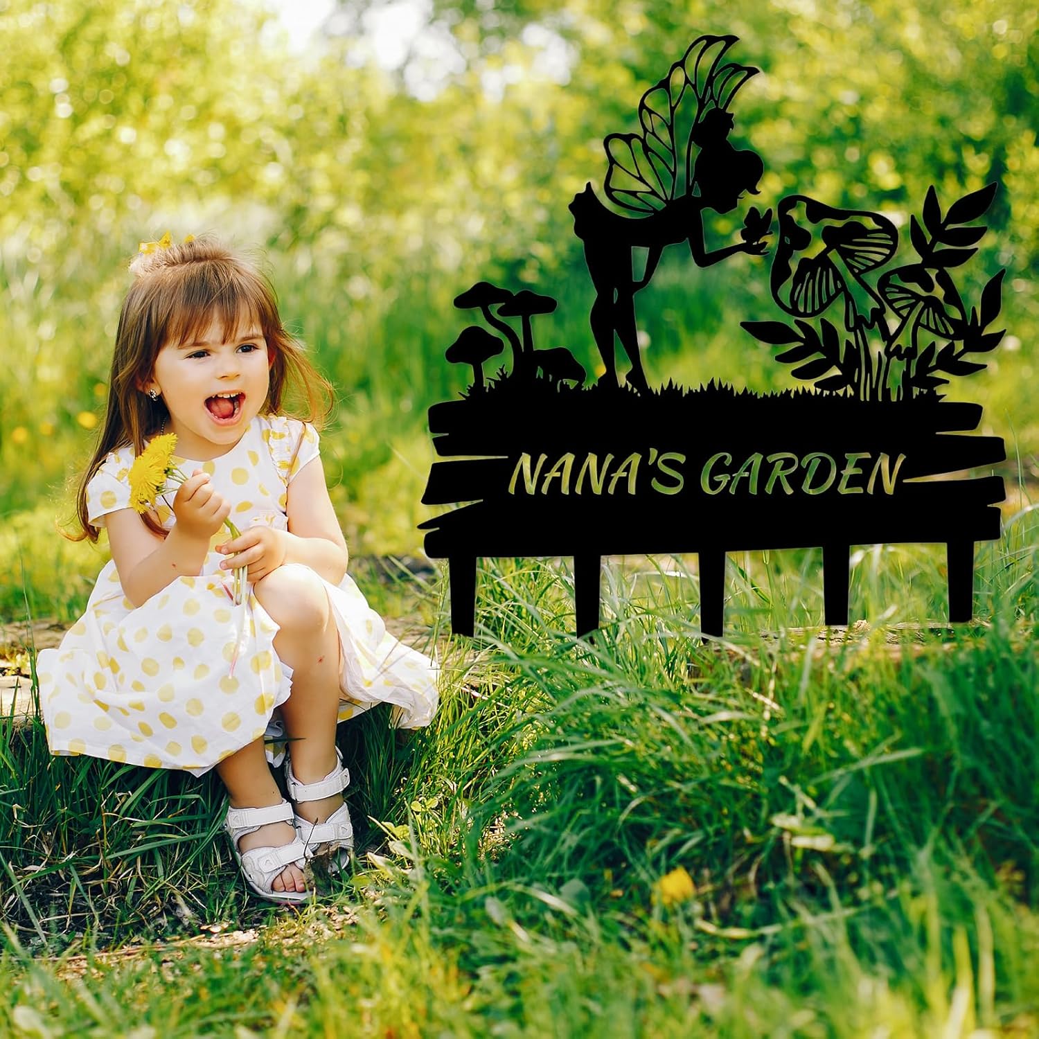 Handcrafted Fairy Garden Stake , Rustic Metal Sign for Magical Yard Spaces-MetalsignX