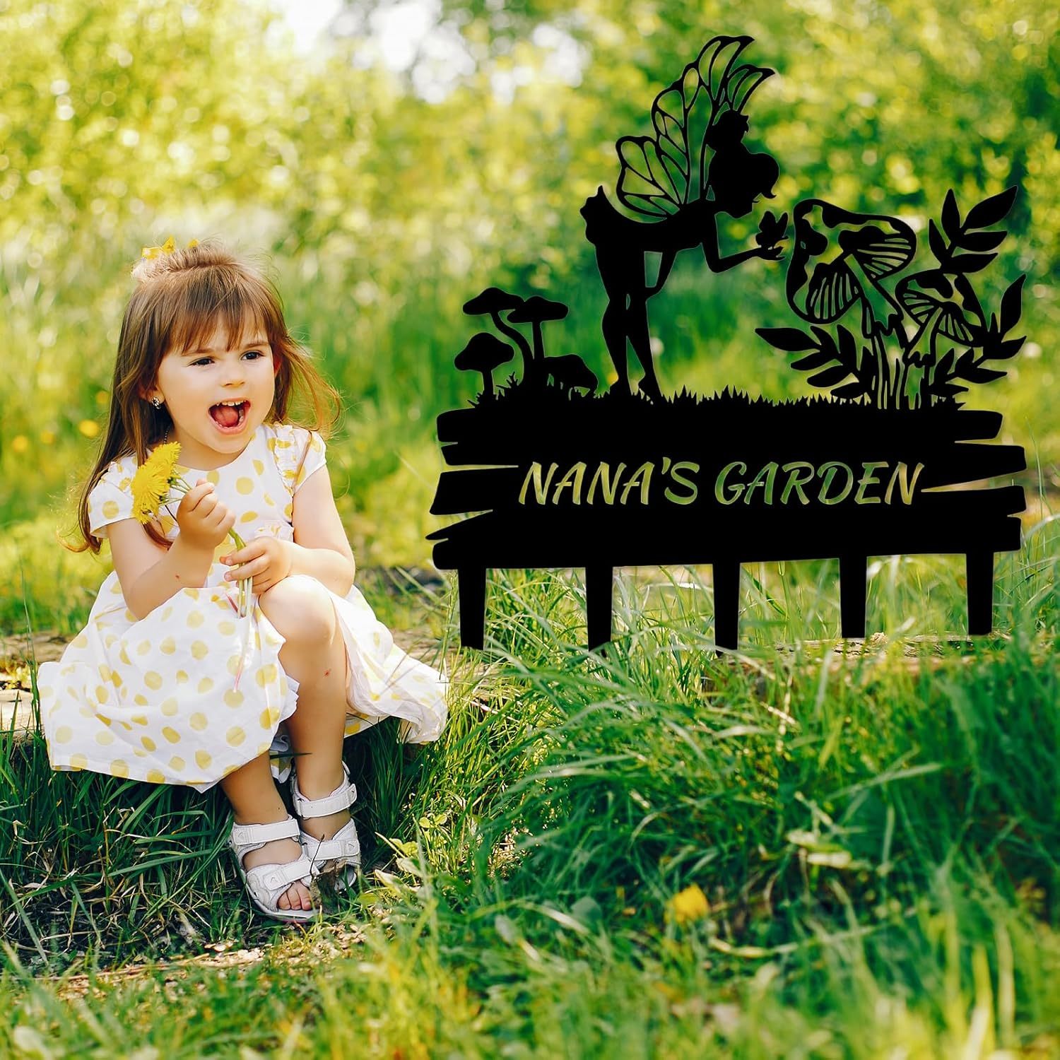 Handcrafted Fairy Garden Stake , Rustic Metal Sign for Magical Yard Spaces-MetalsignX