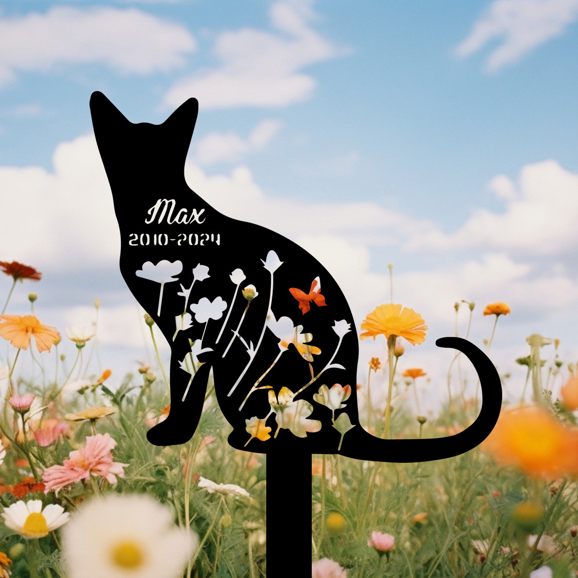 Custom Cat Memorial Stake, Cat Grave Marker, Cat Breed Metal Sign, Pet Memorial Gift, Cat Memorial Plaque