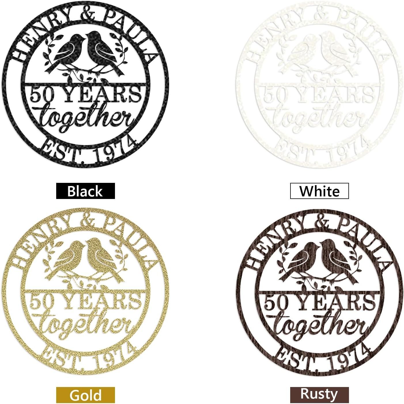 Personalized Wedding Anniversary Metal Signs for Couple Parents, Any Year Anniversary Sign, Wedding Signs,-MetalsignX