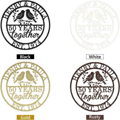 Personalized Wedding Anniversary Metal Signs for Couple Parents, Any Year Anniversary Sign, Wedding Signs,-MetalsignX