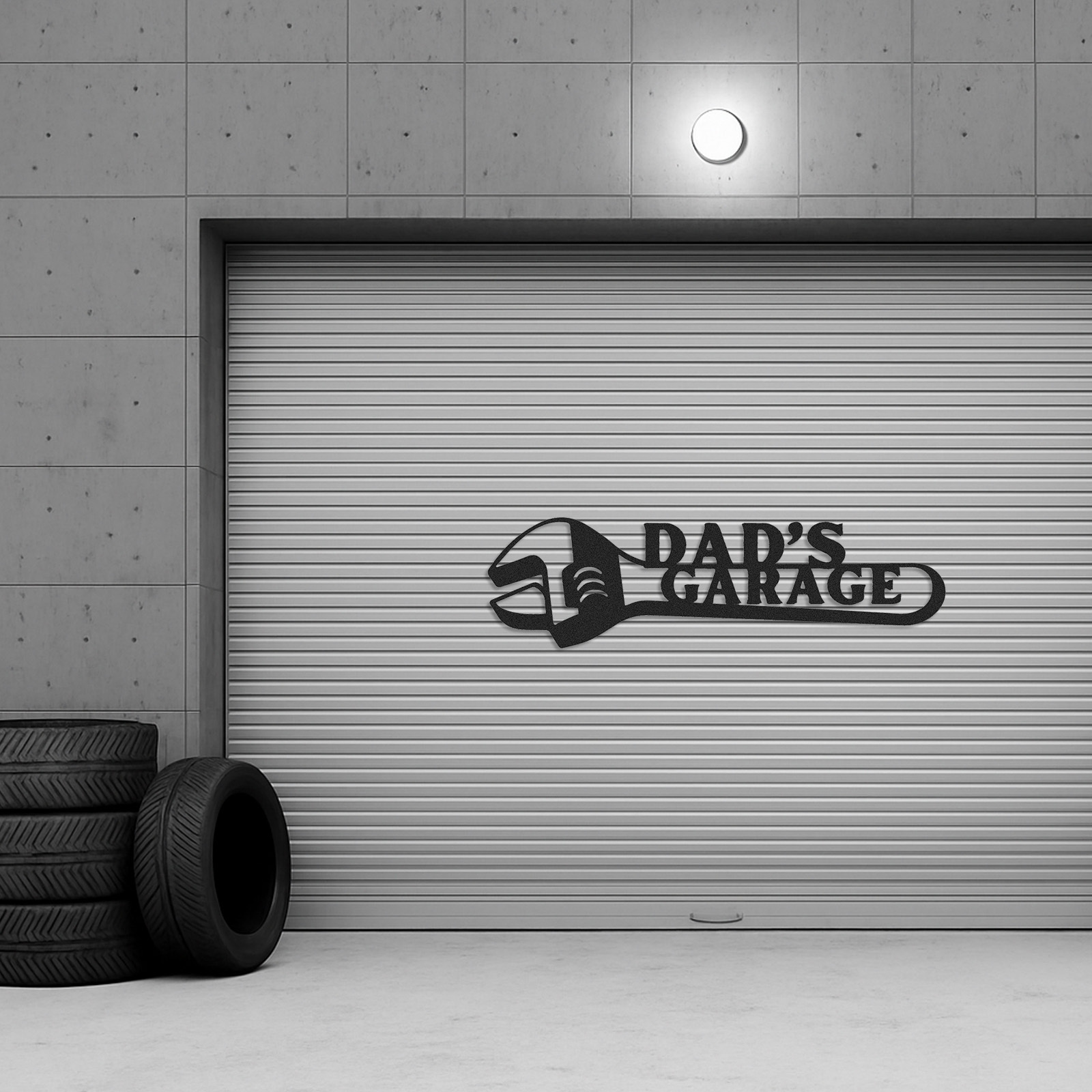 Dad's Garage Wrench Metal Sign, Personalized Workshop Wall Art, Custom Gift for Dad or Grandpa, Garage Decor for Father's Day